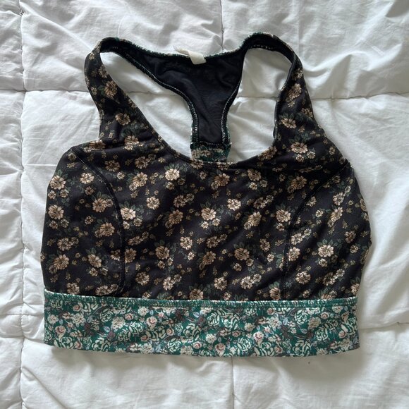 Free People x FP Movement Floral Printed Synergy Strappy Back Sports Bra - Picture 6 of 9